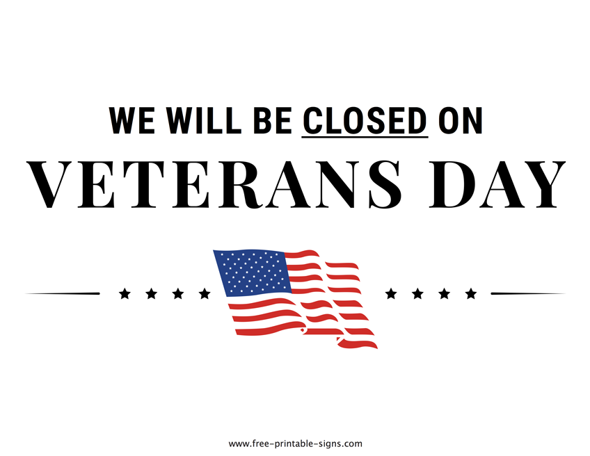 Veterans Day Closures 2025 Wendy Joycelin