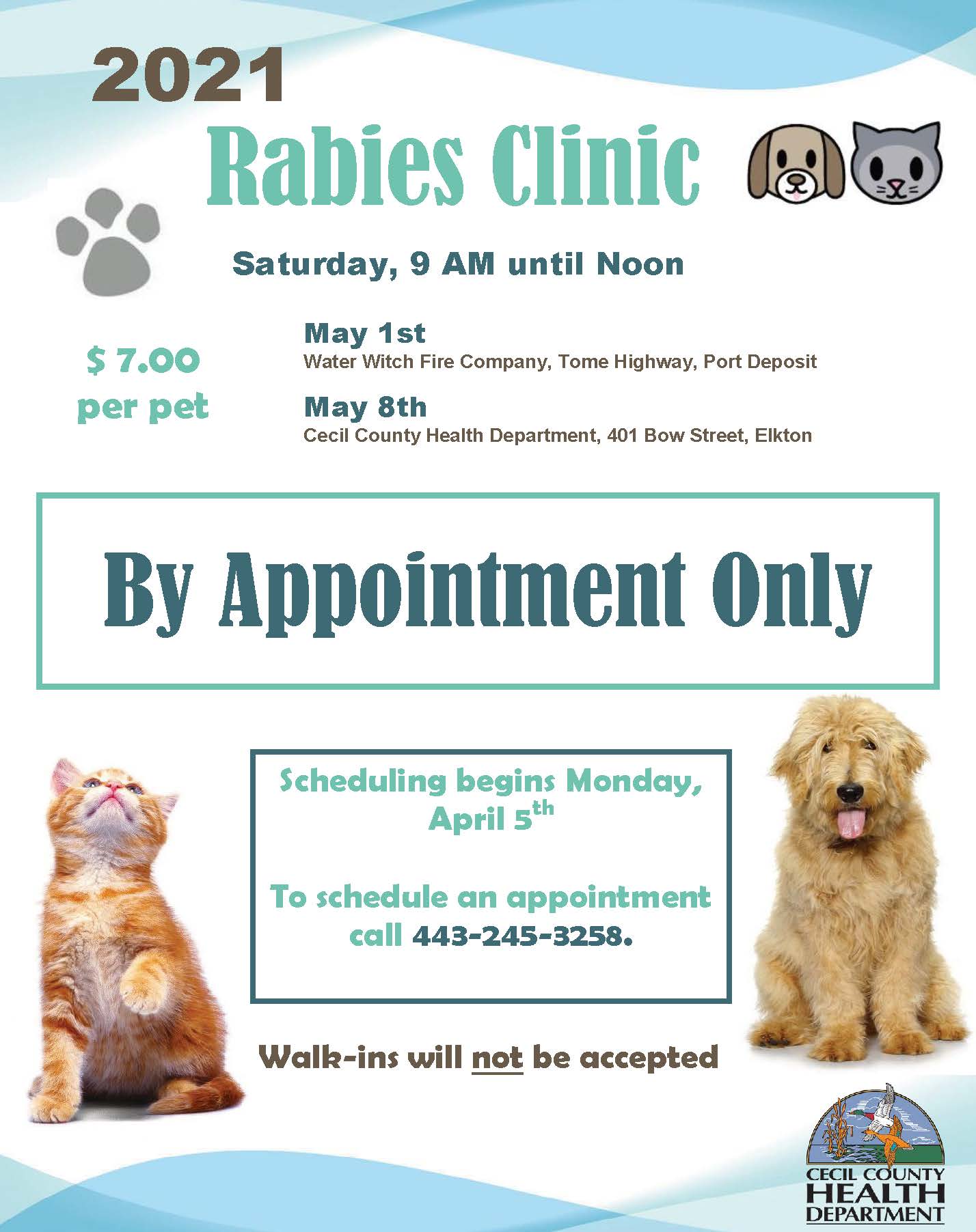 Upcoming Rabies Clinics - Cecil County Health Department