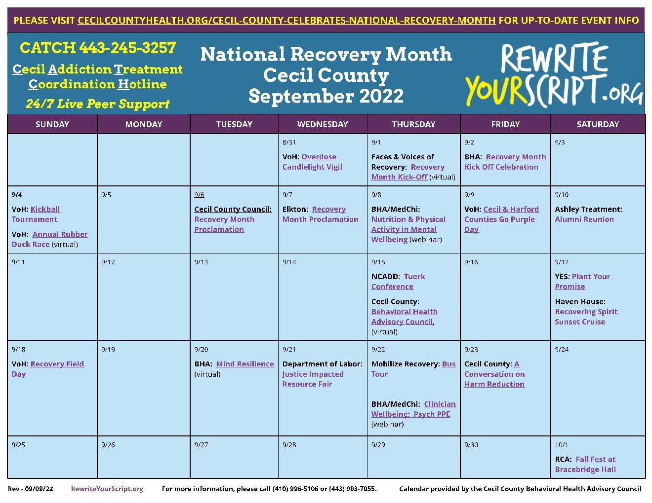 Cecil County Celebrates National Recovery Month Cecil County Health